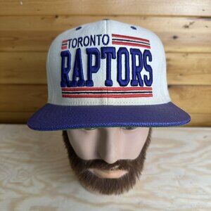 Mitchell & Ness Toronto Raptors Snapback Hat Cap Cream Purple Hardwood Classics